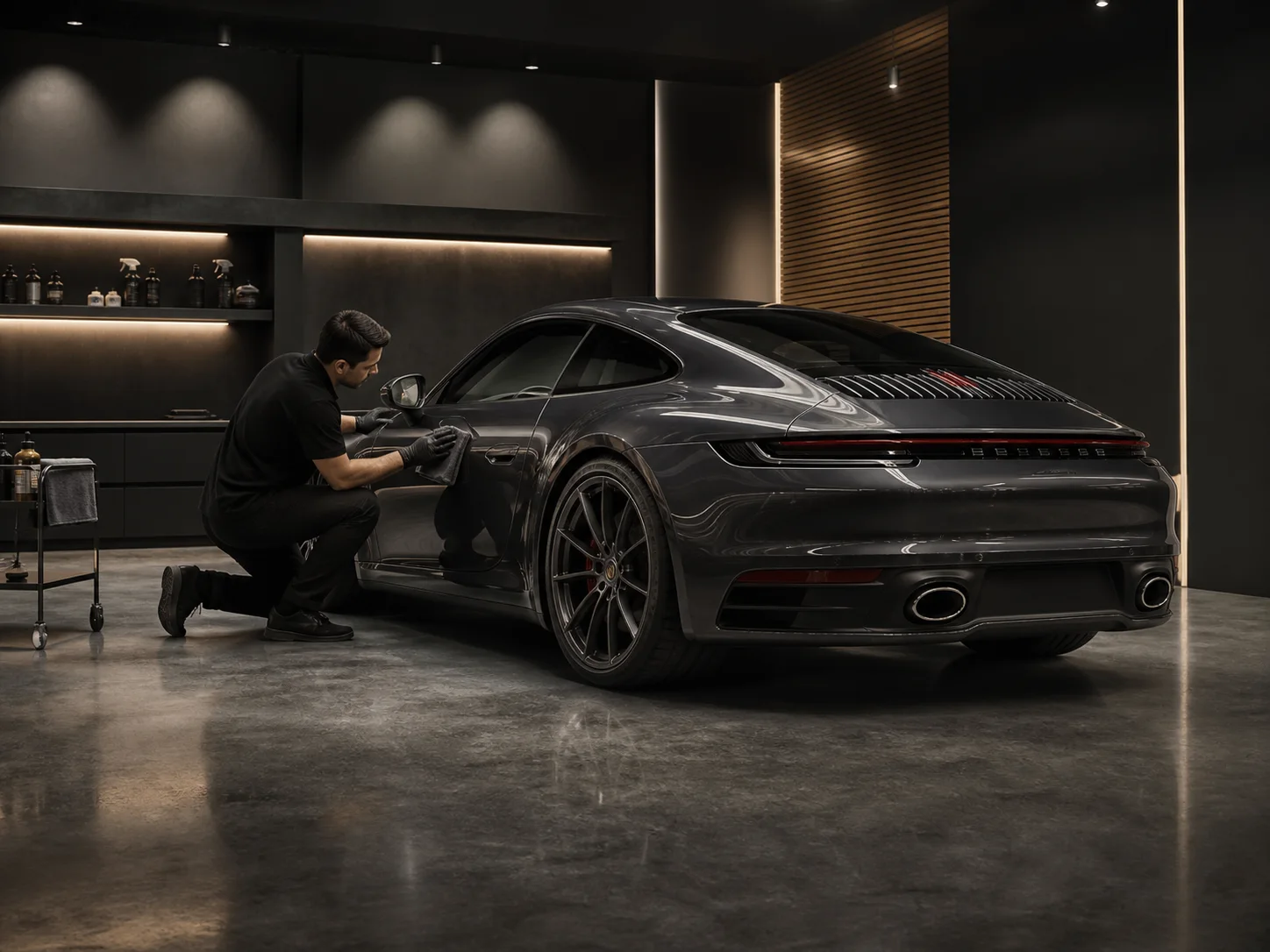 Porsche in a premium detailing studio